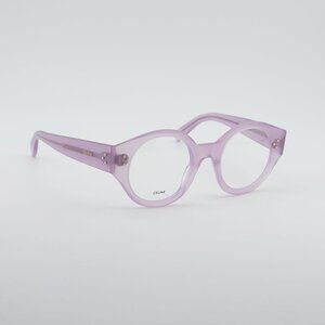 Celine CL50123I 078 Eyeglasses Shiny Lilac 48mm Round Frame